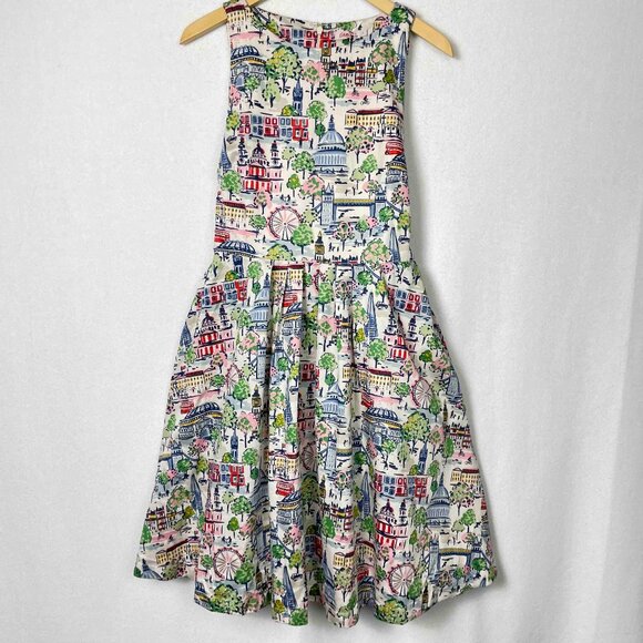 Cath Kidston NWT London View Print Fit and Flare Dress Womens Size UK 12 / US 8 - Picture 1 of 13
